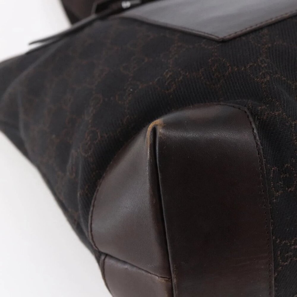 GUCCI GG Canvas Tote Bag Brown Silver 34339 Auth 149975 - Picture 5 of 16